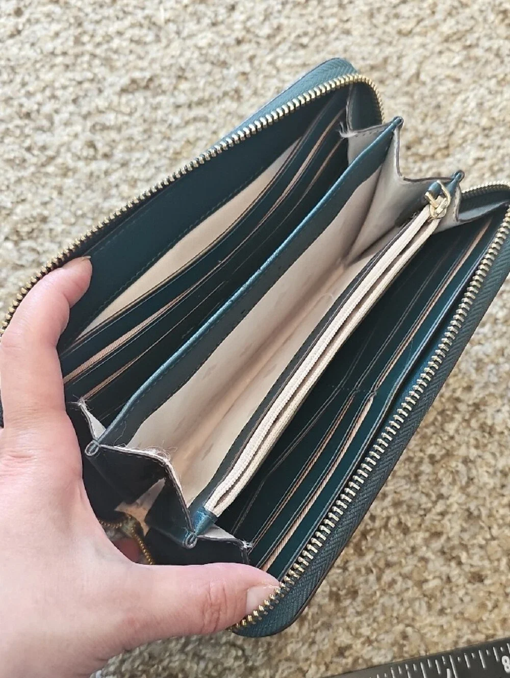 kate spade Two-Tone Teal and Light Blue Zip Wallet